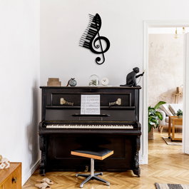 Wallity Musical - 309 Escultura de Pared de Metal Negra